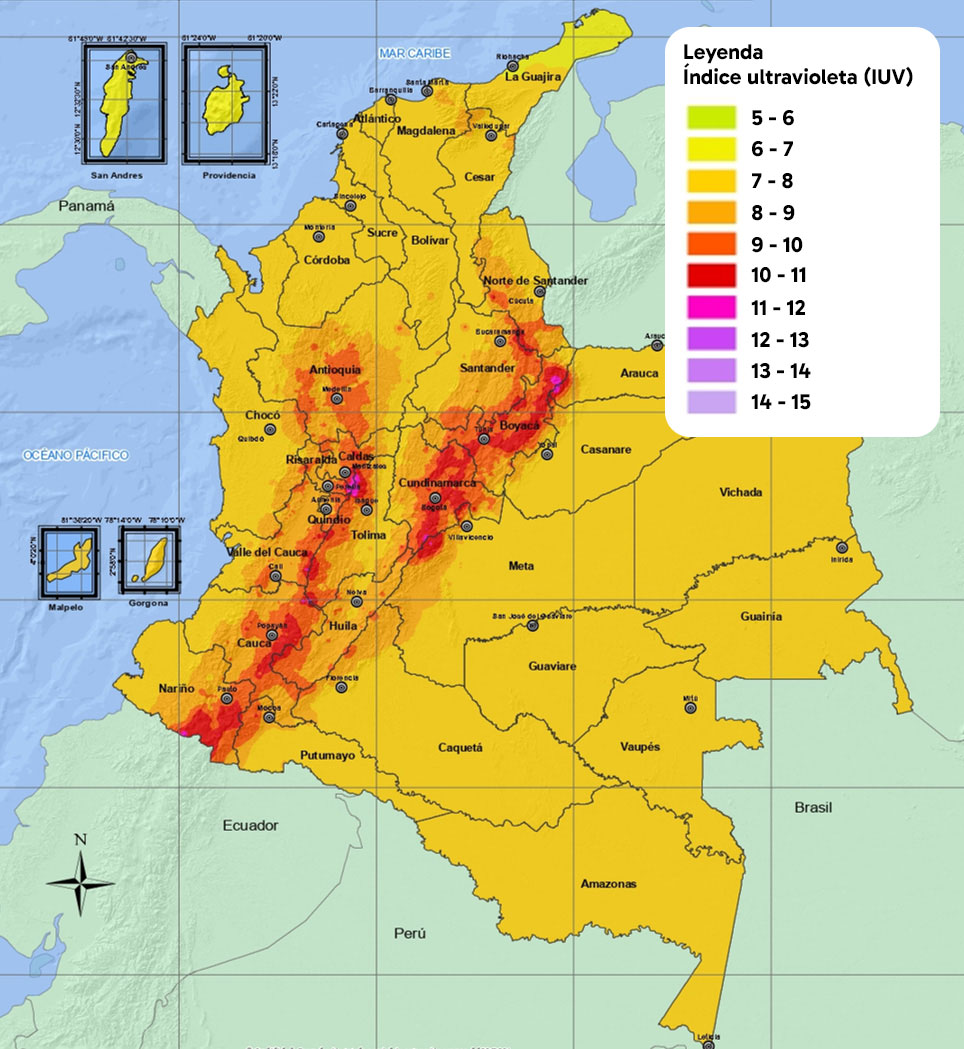 Mapa de radiación solar